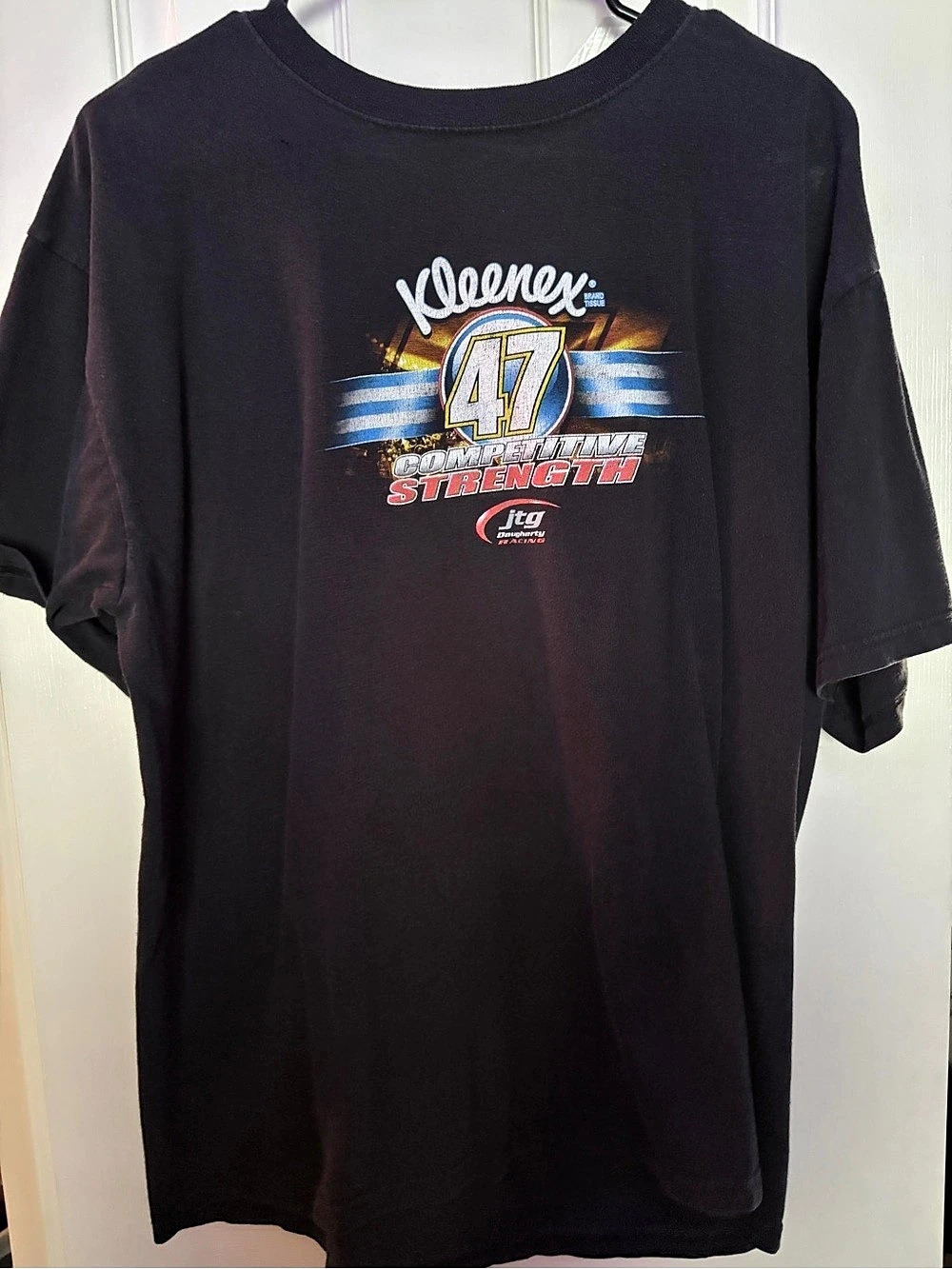 Kleenex NASCAR Marcus Ambrose 47 Strengthen the Pack NASCAR Graphic Tee Black XL